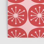 Atomic Age Mid Century Modern Retro Dots in Vintage Christmas Red and Pink Poster Gallery Image 3