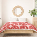 Atomic Age Mid Century Modern Retro Dots in Vintage Christmas Red and Pink Duvet Cover Gallery Image 3