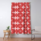 Atomic Age Mid Century Modern Retro Dots in Vintage Christmas Red and Pink Window Curtain Gallery Image 5
