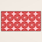 Atomic Age Mid Century Modern Retro Dots in Vintage Christmas Red and Pink Desk Mat Gallery Image 3