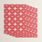 Atomic Age Mid Century Modern Retro Dots in Vintage Christmas Red and Pink Wrapping Paper Gallery Image 3