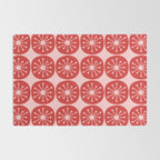 Atomic Age Mid Century Modern Retro Dots in Vintage Christmas Red and Pink Rug Gallery Image 2