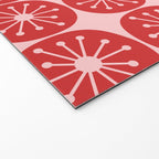 Atomic Age Mid Century Modern Retro Dots in Vintage Christmas Red and Pink Welcome Mat Gallery Image 2