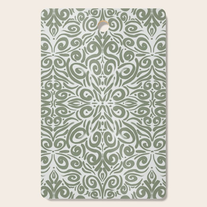 Vintage Green Spirals Cutting Board Gallery Image 1
