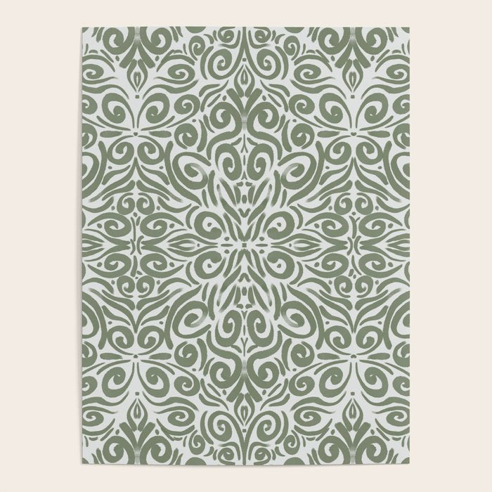 Vintage Green Spirals Poster Gallery Image 4