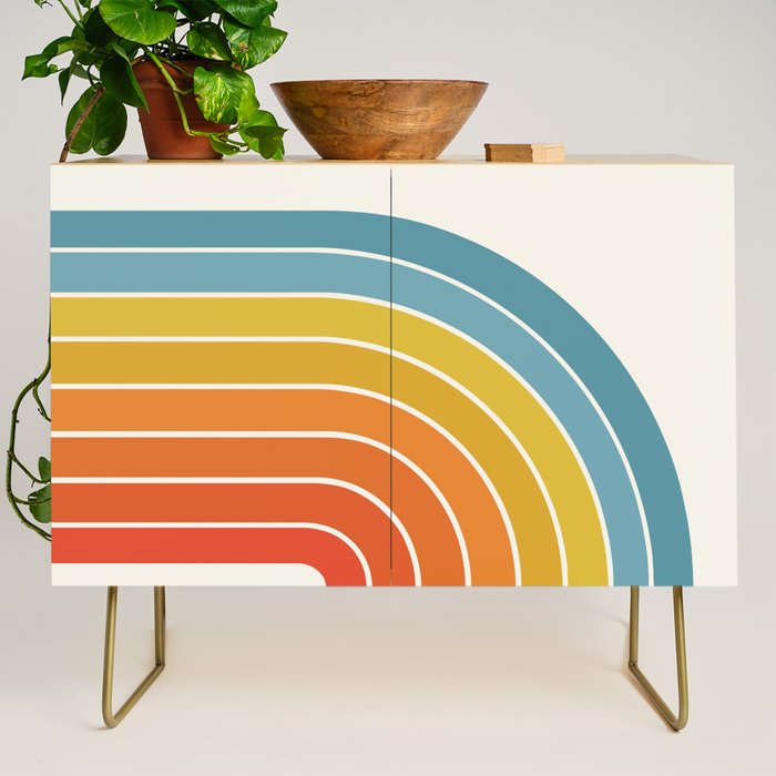 Gradient Arch X Bright Rainbow Mid Century Modern Rainbow Credenza Gallery Image 1
