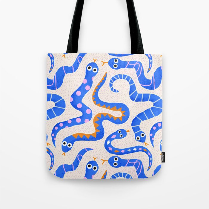 Blue Snakes Pattern Tote Bag Gallery Image 1