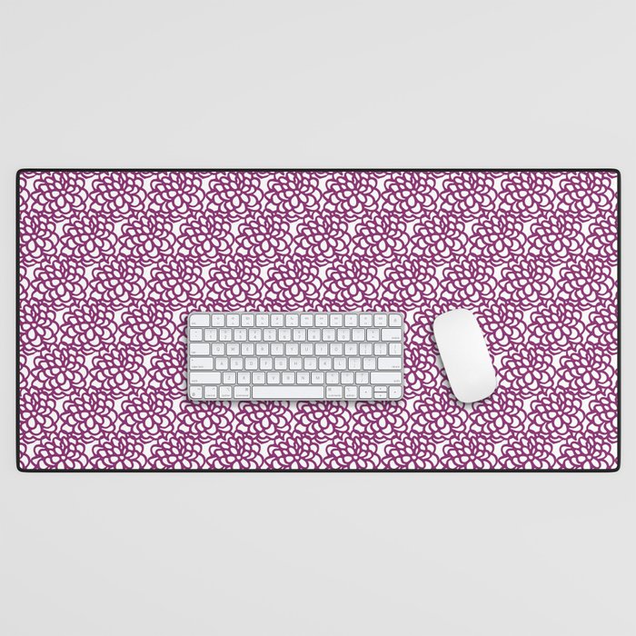 dahlia: purple floral pattern Desk Mat Gallery Image 1