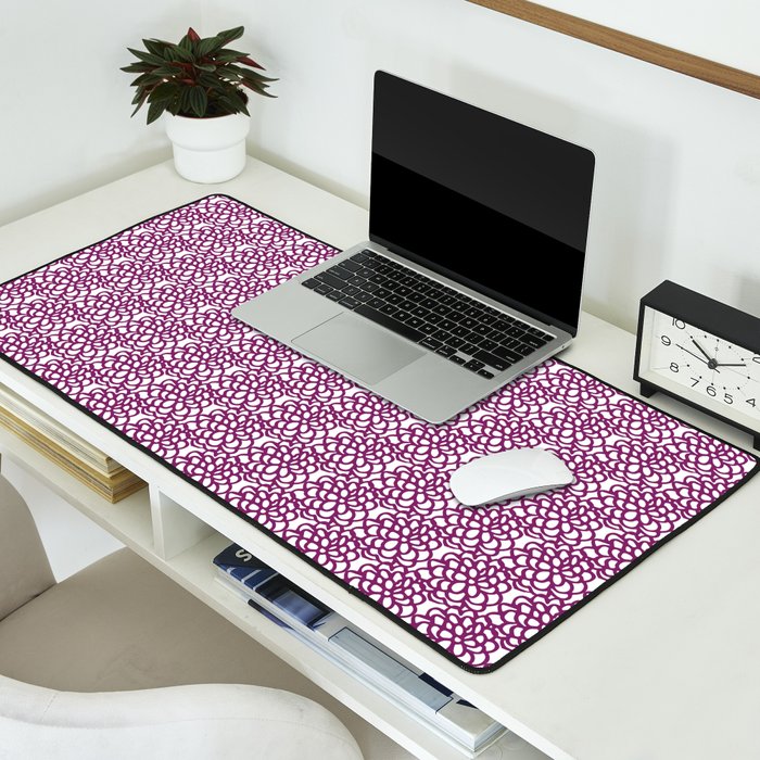 dahlia: purple floral pattern Desk Mat Gallery Image 2