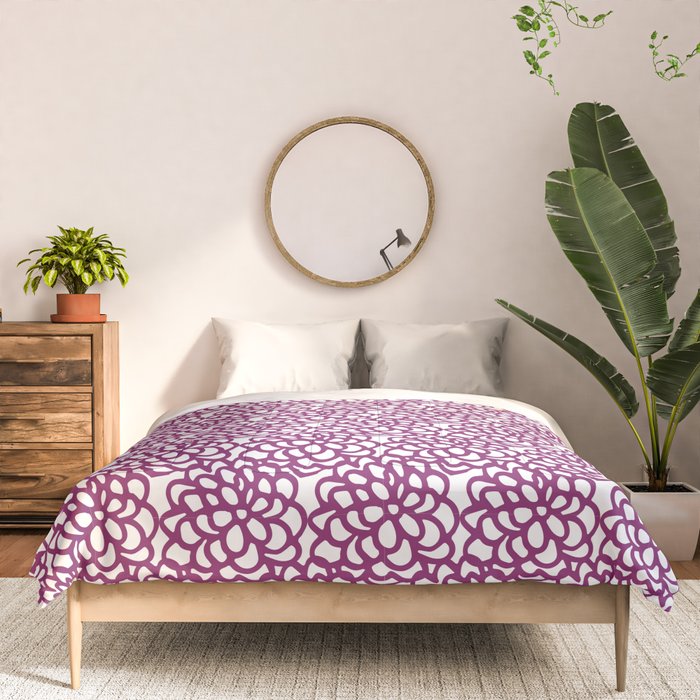 dahlia: purple floral pattern Comforter Gallery Image 3