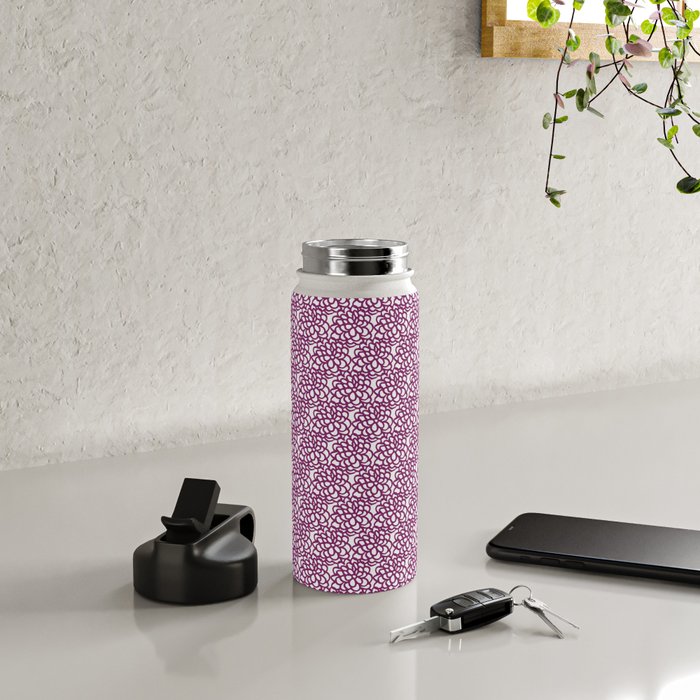 dahlia: purple floral pattern Water Bottle Gallery Image 4