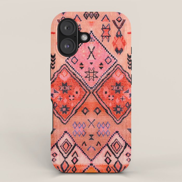 Bohemian Berber Orange Handmade Moroccan Fabric Texture iPhone Case Gallery Image 1