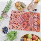 Bohemian Berber Orange Handmade Moroccan Fabric Texture Cutting Board Gallery Image 2