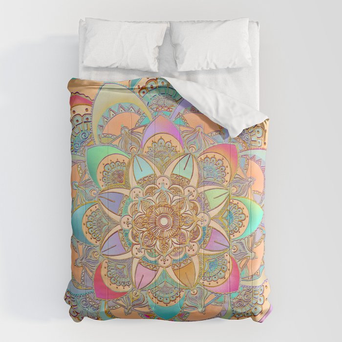 Bohemian Festival Lotus Mandala Comforter Gallery Image 1