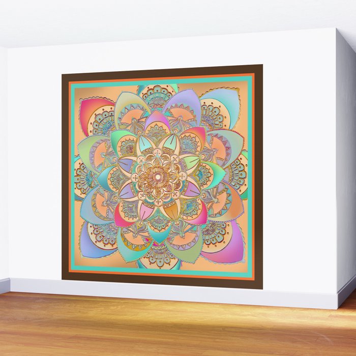Bohemian Festival Lotus Mandala Wall Mural Gallery Image 2