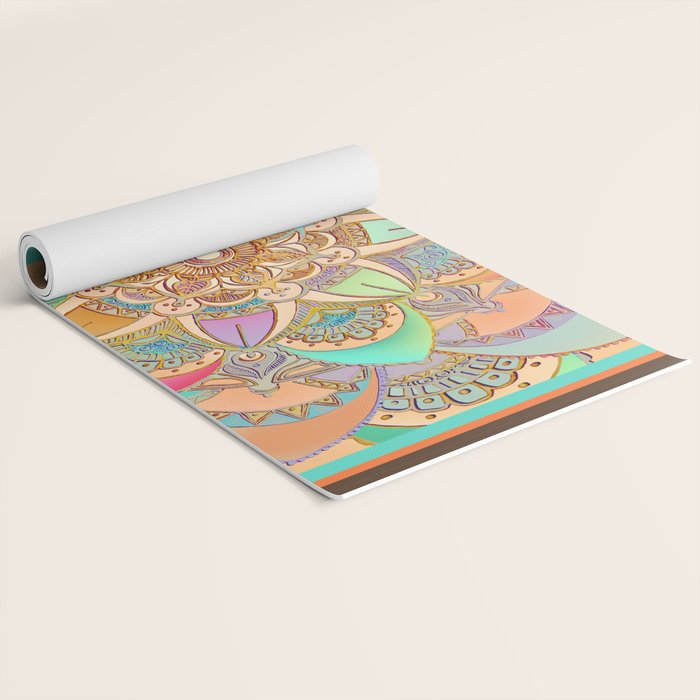 Bohemian Festival Lotus Mandala Yoga Mat Gallery Image 2