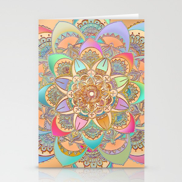 Bohemian Festival Lotus Mandala Stationery Card Gallery Image 1