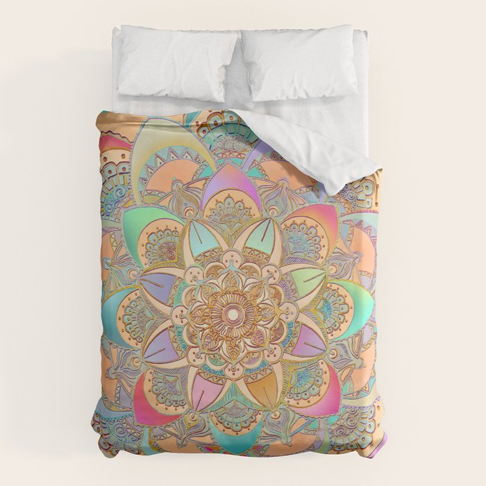 Bohemian Festival Lotus Mandala Duvet Cover Gallery Image 6