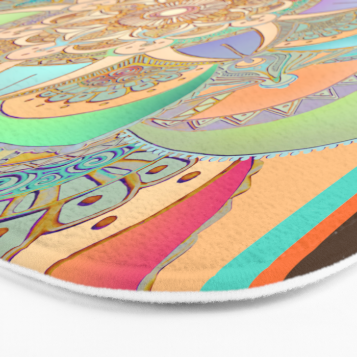 Bohemian Festival Lotus Mandala Bath Mat Gallery Image 3