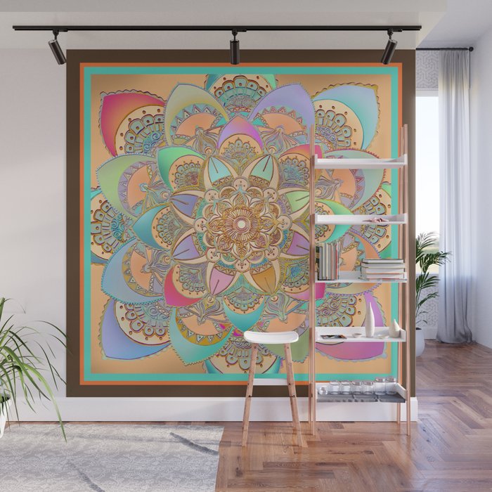 Bohemian Festival Lotus Mandala Wall Mural Gallery Image 1