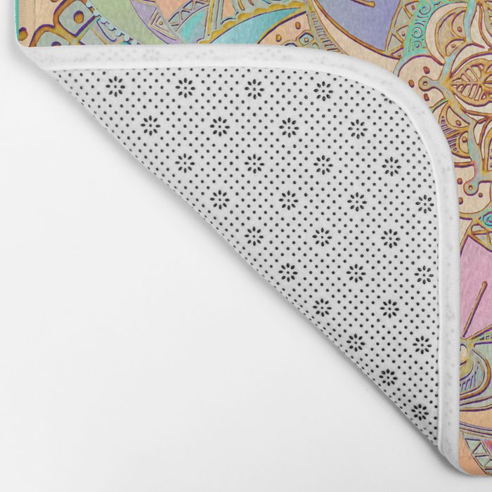 Bohemian Festival Lotus Mandala Bath Mat Gallery Image 2