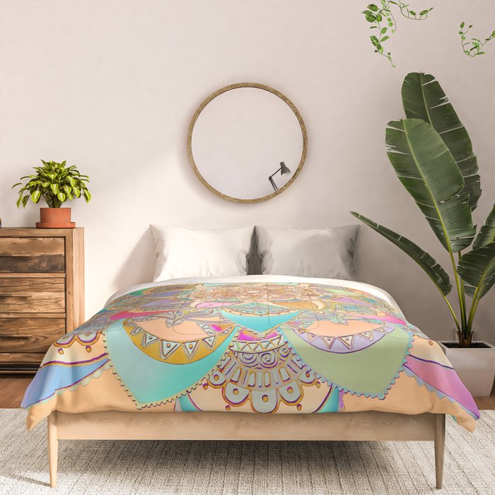 Bohemian Festival Lotus Mandala Comforter Gallery Image 3