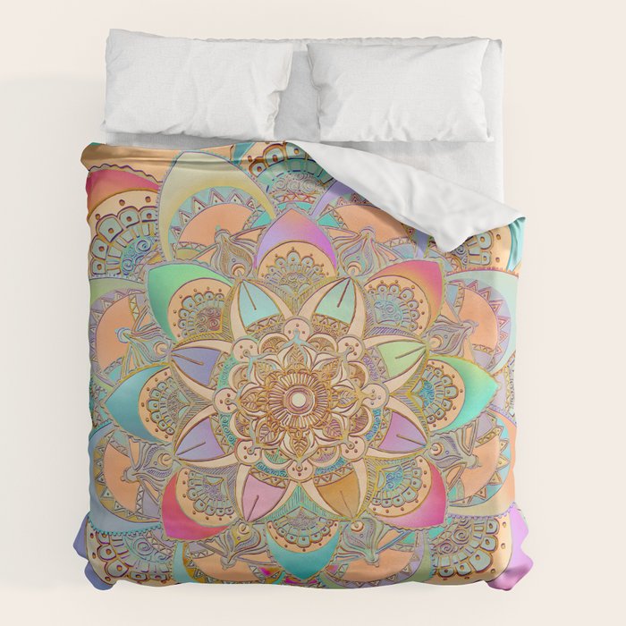Bohemian Festival Lotus Mandala Duvet Cover Gallery Image 2