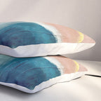 Exhale: a pretty, minimal, acrylic piece in pinks, blues, and gold Pillow Sham Gallery Image 3