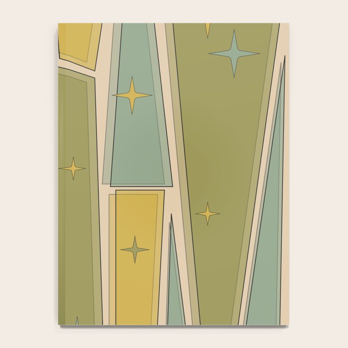 Mid Century Modern Atomic Vintage Retro Stained Glass and Stars Abstract Notebook Gallery Image 4