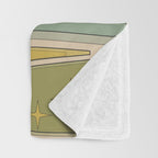 Mid Century Modern Atomic Vintage Retro Stained Glass and Stars Abstract Throw Blanket Gallery Image 3