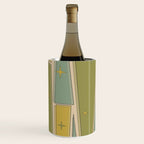 Mid Century Modern Atomic Vintage Retro Stained Glass and Stars Abstract Wine Chiller Gallery Image 3