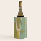 Mid Century Modern Atomic Vintage Retro Stained Glass and Stars Abstract Wine Chiller Gallery Image 2