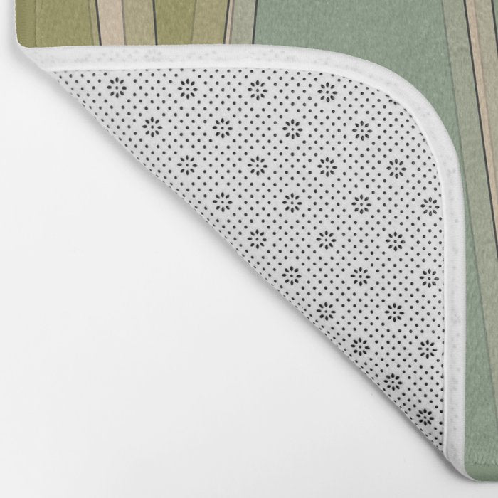 Mid Century Modern Atomic Vintage Retro Stained Glass and Stars Abstract Bath Mat Gallery Image 2