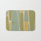Mid Century Modern Atomic Vintage Retro Stained Glass and Stars Abstract Bath Mat Gallery Image 1