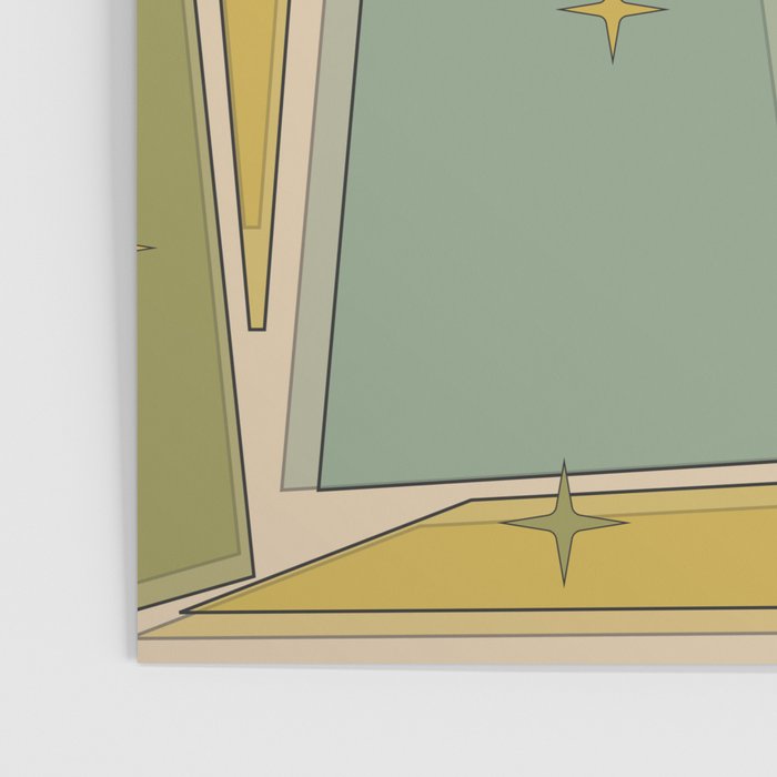 Mid Century Modern Atomic Vintage Retro Stained Glass and Stars Abstract Poster Gallery Image 3