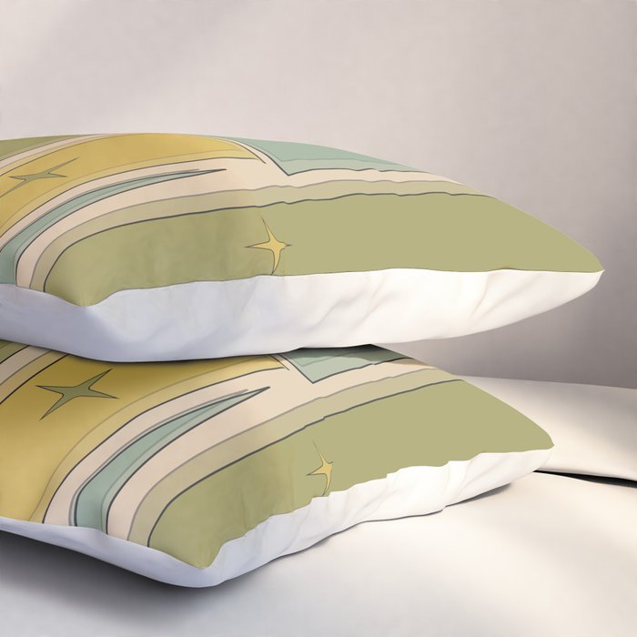 Mid Century Modern Atomic Vintage Retro Stained Glass and Stars Abstract Pillow Sham Gallery Image 3