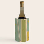 Mid Century Modern Atomic Vintage Retro Stained Glass and Stars Abstract Wine Chiller Gallery Image 1