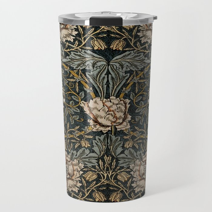 William Morris floral, honeysucklea Travel Mug Gallery Image 1