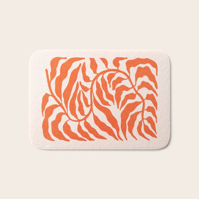 Funky Fern: Orange Peach Edition Bath Mat Gallery Image 1