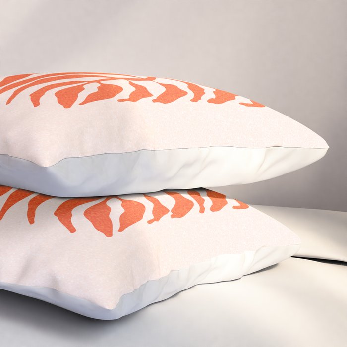 Funky Fern: Orange Peach Edition Pillow Sham Gallery Image 3