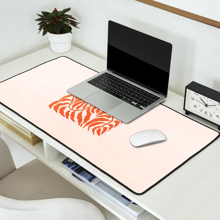 Funky Fern: Orange Peach Edition Desk Mat Gallery Image 2