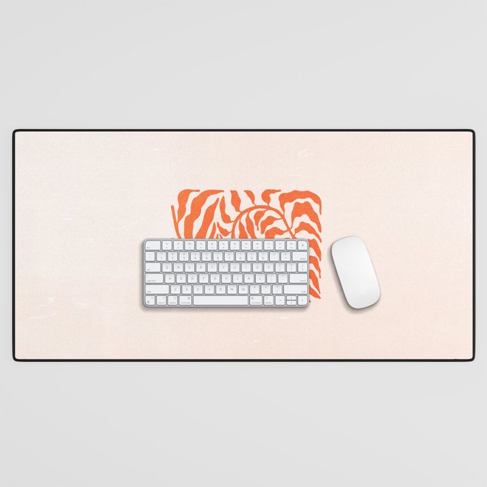 Funky Fern: Orange Peach Edition Desk Mat Gallery Image 1