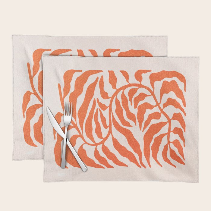Funky Fern: Orange Peach Edition Placemat Gallery Image 1