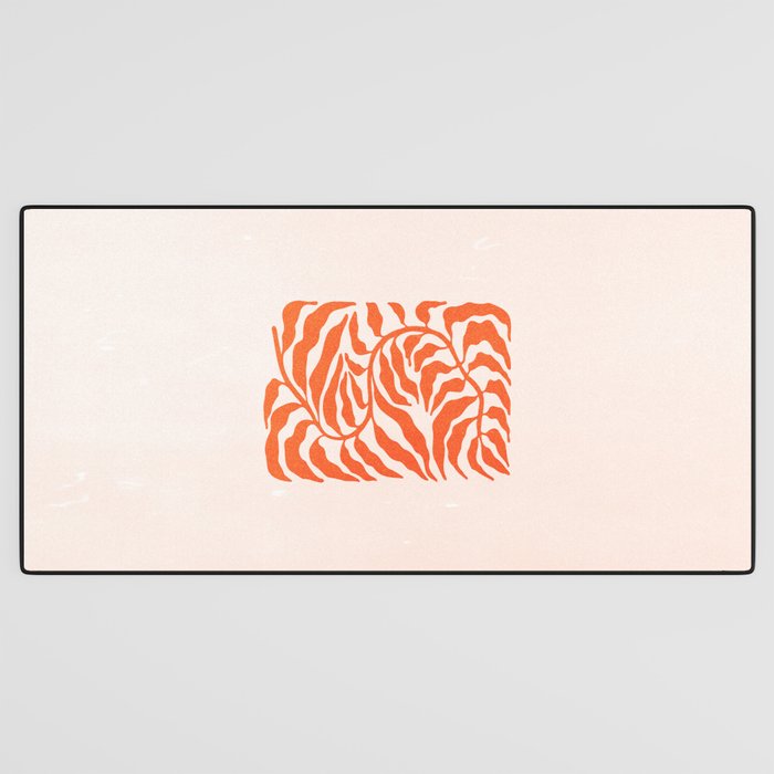 Funky Fern: Orange Peach Edition Desk Mat Gallery Image 3