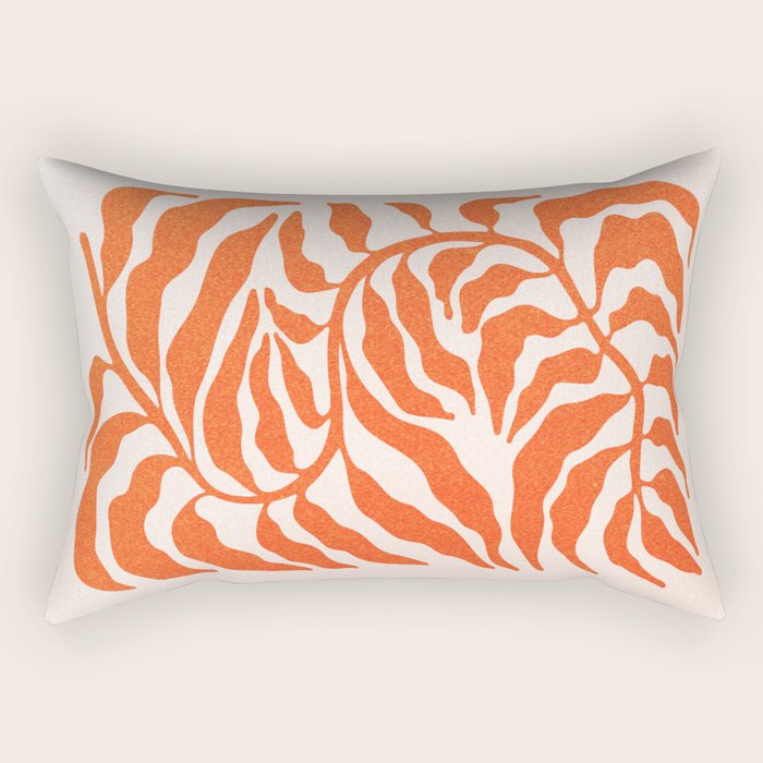 Funky Fern: Orange Peach Edition Rectangular Pillow Gallery Image 1
