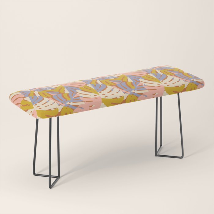 Color Block Monstera Pink + Lavender Bench Gallery Image 1