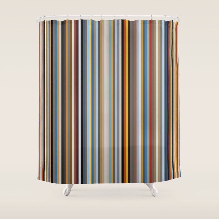 Nordic Stripes Vertical Pattern Shower Curtain