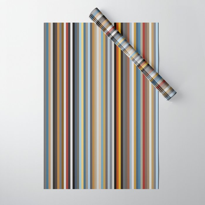 Nordic Stripes Vertical Pattern Wrapping Paper Gallery Image 1