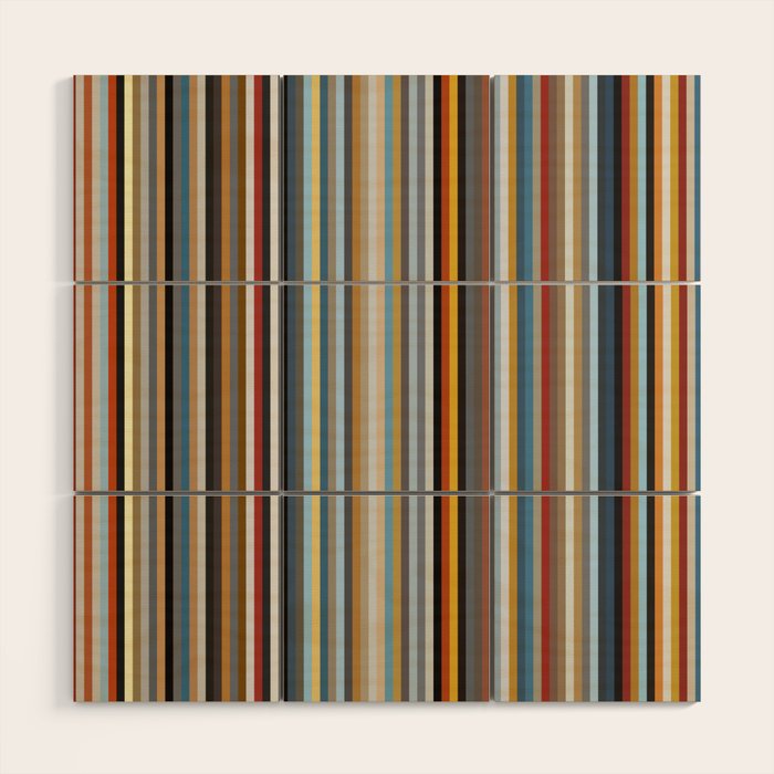 Nordic Stripes Vertical Pattern Wood Wall Art Gallery Image 1