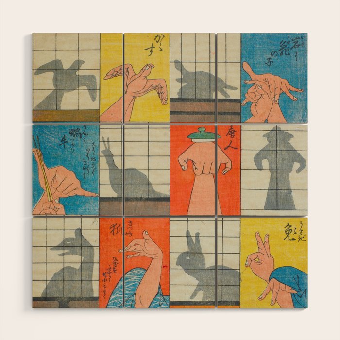 Eight Shadow Figures Utagawa Hiroshige Japanese Woodblock Print  Wood Wall Art Gallery Image 1